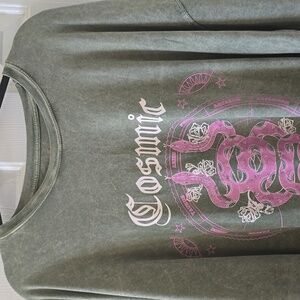 ARIZONA JEAN CO MEN'S BIG & TALL OVERSIZED OLIVE GREEN SHORT SLEEVE TEE SIZE XXL